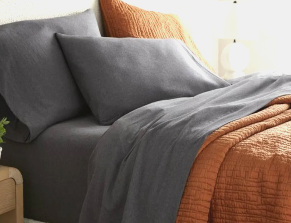 Threshold Jersey Flannel Flat Sheet 100% Cotton Twin Size T-Shirt Soft Stretchy